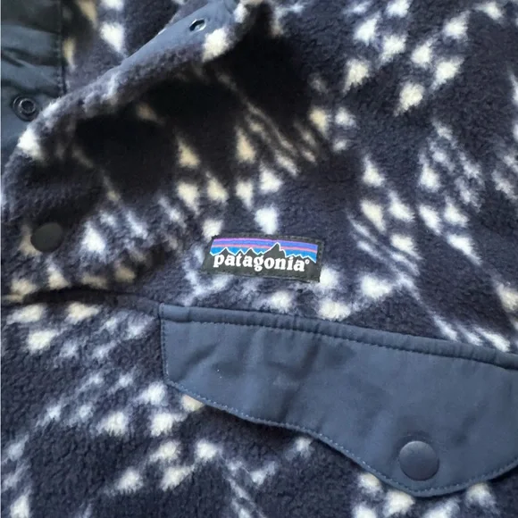 Patagonia Synchilla Snap-T Mens L Navy Geometric Fleece Pullover 25551 FA24 - Picture 3 of 5